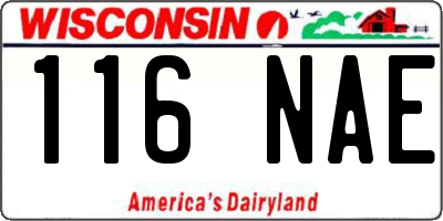 WI license plate 116NAE