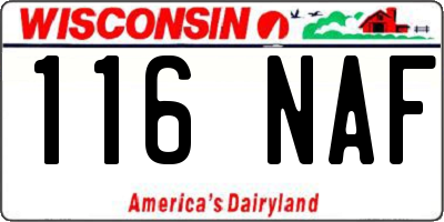 WI license plate 116NAF