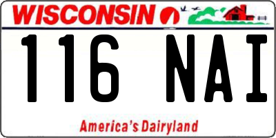 WI license plate 116NAI