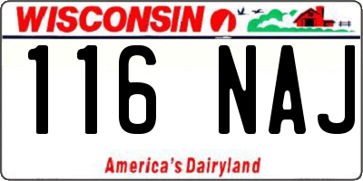 WI license plate 116NAJ