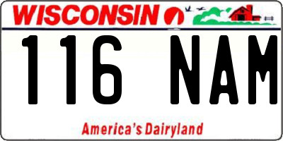 WI license plate 116NAM