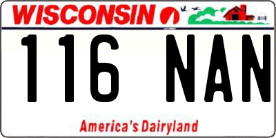 WI license plate 116NAN