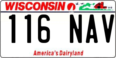 WI license plate 116NAV