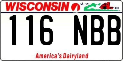 WI license plate 116NBB