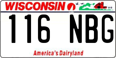 WI license plate 116NBG