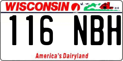 WI license plate 116NBH