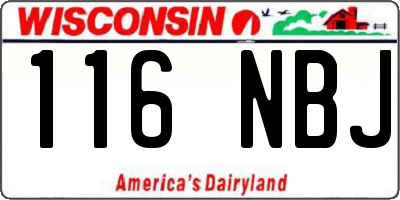 WI license plate 116NBJ