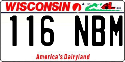 WI license plate 116NBM