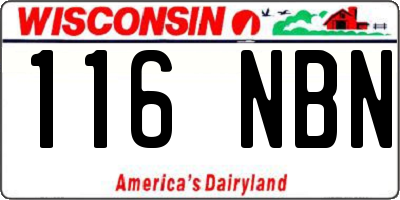 WI license plate 116NBN