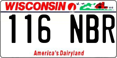 WI license plate 116NBR