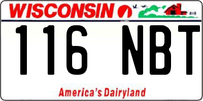 WI license plate 116NBT