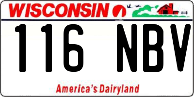 WI license plate 116NBV