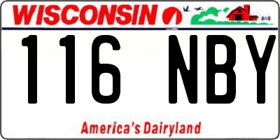 WI license plate 116NBY