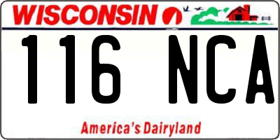 WI license plate 116NCA