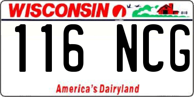 WI license plate 116NCG