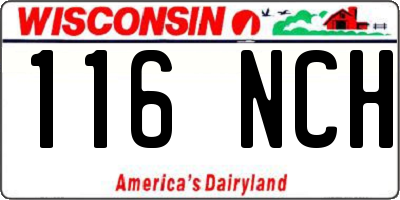 WI license plate 116NCH