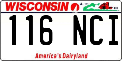 WI license plate 116NCI