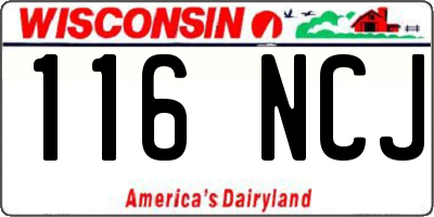WI license plate 116NCJ