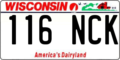 WI license plate 116NCK