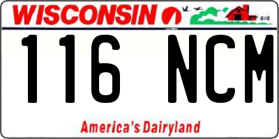 WI license plate 116NCM