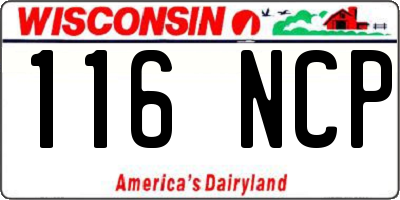 WI license plate 116NCP