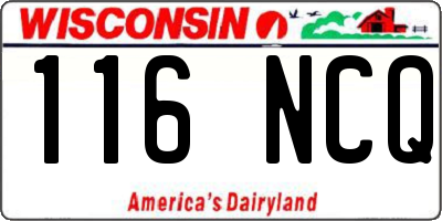 WI license plate 116NCQ