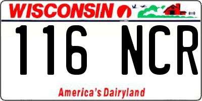 WI license plate 116NCR