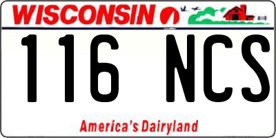 WI license plate 116NCS