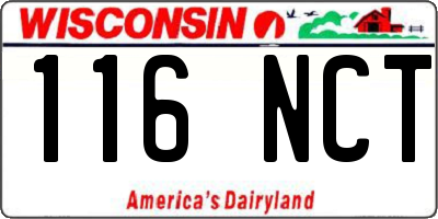 WI license plate 116NCT