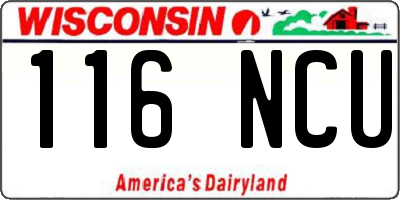 WI license plate 116NCU