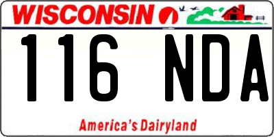 WI license plate 116NDA