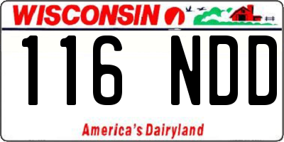 WI license plate 116NDD