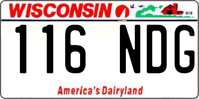 WI license plate 116NDG