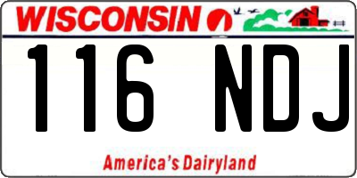 WI license plate 116NDJ