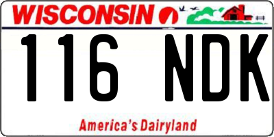 WI license plate 116NDK
