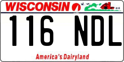 WI license plate 116NDL