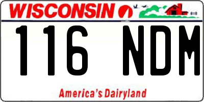 WI license plate 116NDM