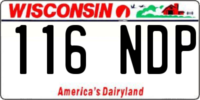 WI license plate 116NDP