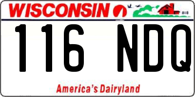WI license plate 116NDQ
