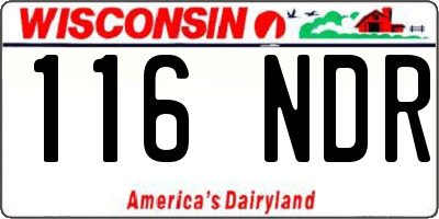 WI license plate 116NDR