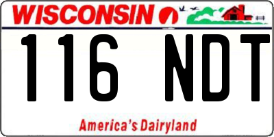 WI license plate 116NDT
