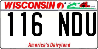 WI license plate 116NDU