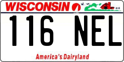 WI license plate 116NEL