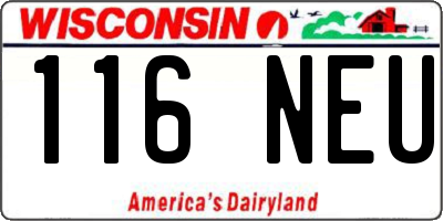 WI license plate 116NEU
