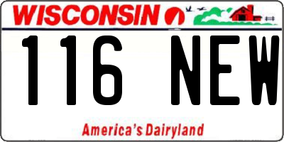 WI license plate 116NEW