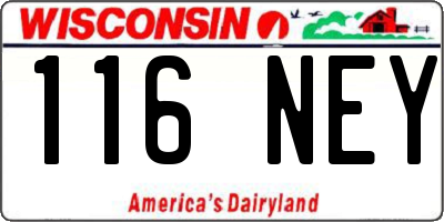 WI license plate 116NEY