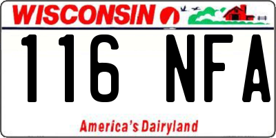 WI license plate 116NFA