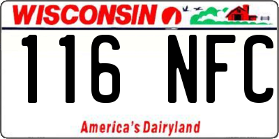 WI license plate 116NFC
