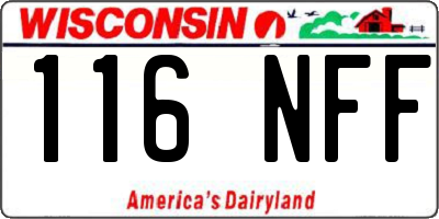 WI license plate 116NFF