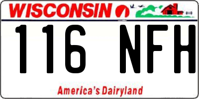 WI license plate 116NFH